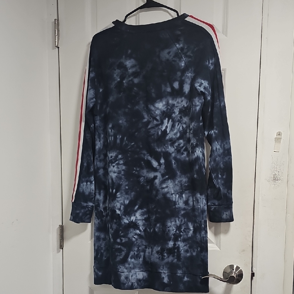 Tommy Hilfiger Women Blue Tie Dye Sweatshirt Drees S Heart Side Stripe. - Picture 6 of 11